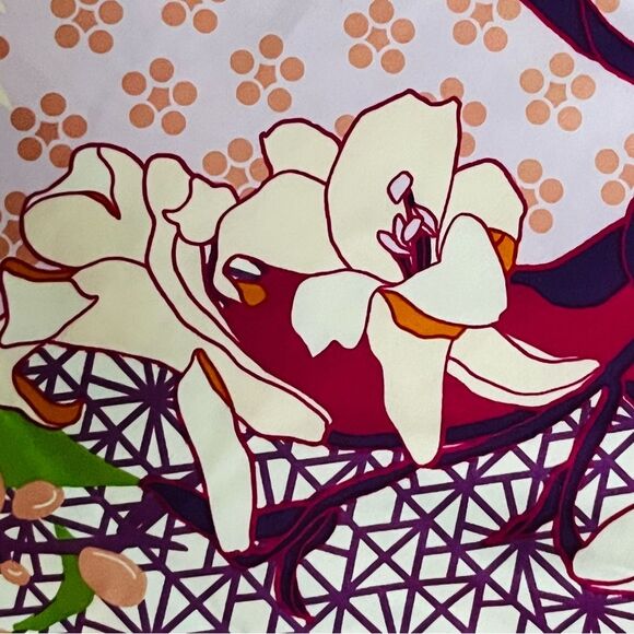 Natori Satin Pants Size XL Cropped Wide Leg Elastic Waist Pull On Floral Pants - Picture 10 of 10